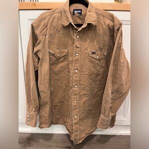 VINTAGE distressed Wrangler shirt with pearl buttons